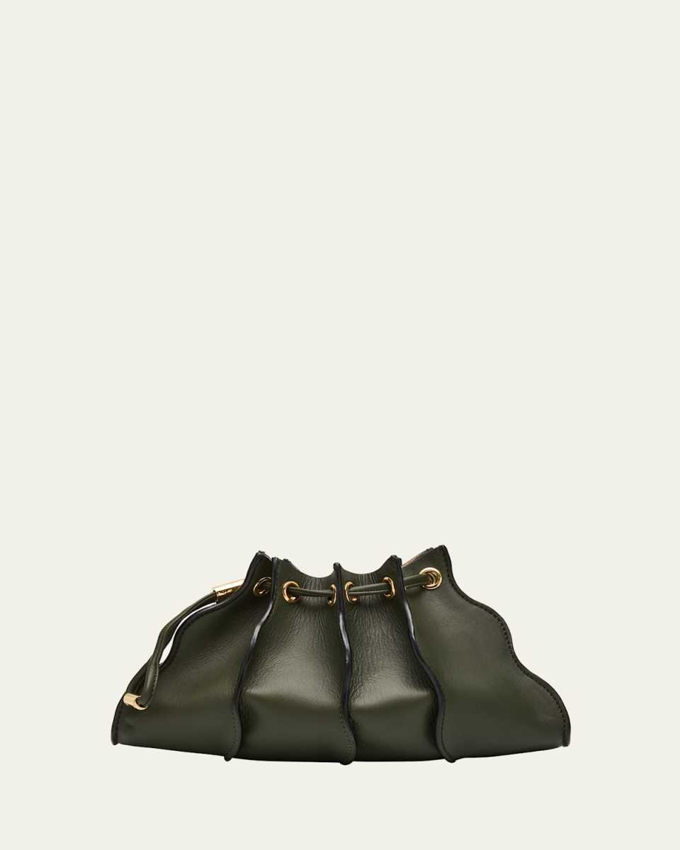 Adria Mini Pleated Wave Leather Crossbody Bag